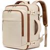 ENZOSUM Zaino Ryanair 40x20x25, Zaino da Viaggio Aereo per Donna Bagaglio a Mano 40x30x20 per Wizz Air Eurowings EasyJet 20L Borsa da Cabina Porta PC 14 Pollici per Scuola e Lavoro Trekking Beige