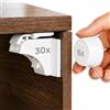 Hoffenbach Blocca Cassetti per Bambini, 30 Serrature + 6 Chiavi, Chiusura Magnetica per Cassetti e Ante, Sicurezza Mobili per Bambini - Bianco