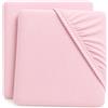 Dudu N Girlie spesso cotone lenzuolo con angoli per lettino da viaggio, 65 cm x 95 cm, pezzi, rosa