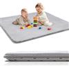 Favodormir Tappeto Gioco Bambini,Spessi Tappeto Gioco Neonato Imbottitura In Foam & Superficie Morbida,Base Antiscivolo,Facile Da Pulire,Tappeto Tummy Time Per Cameretta Recinto,150cm x200cm,Grigio