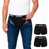 GEARZ - Pack 2 Boxer Uomo da Viaggio Antifurto Nero Taglia XXL (2XL) - Lotto 2 Mutande con Tasche Antitaccheggio - Intimo Uomo in Cotone Nero