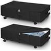 JUPELI 2 cassettiera sotto il letto con ruote, 50 l, pieghevole, con supporto per pavimento in metallo, grande contenitore sotto il letto, per trapunte, vestiti