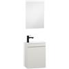 Kometmöbel Mobile Bagno Sospeso 40cm con Lavabo in Resina - Mobiletto Salvaspazio per Bagno di Servizio - Già Assemblato (Cachemire 40cm, Con Specchio)