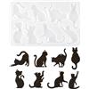 Nifocc 8 stampi in resina epossidica per gatti cavità per colata con ciondolo a forma di gatto, orecchini, stampi in silicone per il fai da te