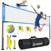 Patiassy 9,7 m x 0,9 m Set da rete professionale da pallavolo e palla per esterni, spiaggia, cortile, giardino con pali in acciaio regolabili in altezza, rete in nylon resistente, palla da pallavolo