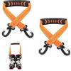 PEUTIER 2 Pezzi Cinghie Porta Scarponi da Sci, 52,5x2,5cm Portatile Cinghie Porta Sci con Cuscinetto Antiscivolo e Fibbie a Doppia Estremità Invernale Ski Strap Accessori da Sci (Arancia)