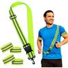 Udbrud Cintura Riflettente, Fasce da Braccio Catarifrangenti con 4 Bracciali di Sicurezza Riflettenti Cintura da Corsa Riflettente Regolabili, con Moschettone per Esterno, Corsa, Jogging, Ciclismo