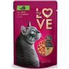 MY LOVE GATTI bocconcini di Manzo e Verdure (75% carne) Cartone Multipack 24 buste da 85gr