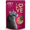 MY LOVE GATTI bocconcini con CONIGLIO e TACCHINO (75% carne) Cartone Multipack 24 buste da 85gr
