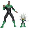 Sonic The Hedgehog DC x Sonic Silver & Green Lantern Action Figure Multipack, Jakks Pacific Ufficiale, Include Silver e Green Lantern, Design Dettagliato, Confezione da Collezione