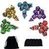 SmartDealsPro Set di dadi poliedrali a doppio colore con borse per D&D DND RPG MTG Dungeon and Dragons Table Board Roll Playing Games D4 D6 D8 D10 D% D12 D20 (Set a 5 colori)