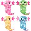 Vexran Axolotl Squeeze - 4 giocattoli antistress per alleviare lo stress e rilassamento, glitter Axolotl antistress giocattolo Squishy, Squishy Squeeze Toys, Fidget Toys (arancione, blu, rosa, verde) per