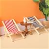 KARLOR Sedia da spiaggia in miniatura, 2 pezzi, in miniatura, 1:12, casa delle bambole, decorazione per la casa delle bambole, decorazione per la spiaggia, in miniatura, pieghevole