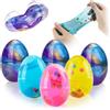 RosyFate Slime Fluffy, RosyFate 6 PCs Kit Slime a Forma di Uovo, Slime Enfant Kit, Uovo Giocattolo Kinder, Giocattoli Pasquali, Stress Relief Toy Suit per Adulti e Bambini