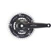 cyclingcolors Guarnitura per bici mountain bike, tripla corona, 42-34, 24 denti, acciaio, 170 mm, nera