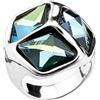 Uno de 50 Anillo bañado en Plata formado por Tres piezas Handmade con cristales de Swarovski® Elements en Color Azul Sahara y con Forma de rombo Irregular. Realizada por UNOde50 en España