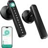 HUAJUN Serratura Intelligente per Porta, 5 in 1 Serratura Elettronica con Impronte Digitali, Telecomando App, Scheda IC, Codice Chiave, Chiave, Serratura Intelligente per Casa, Ufficio, Hotel (Cerchio)
