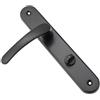 Aqbau® Set maniglia per porta a piastra lunga, colore nero, maniglia per porta, maniglia per porta, maniglia per porta del WC