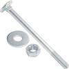 AERZETIX Set di 5 bulloni viti a testa tonda con quadro sottotesta M12x160mm / rondelle e dadi M12 / acciaio zincato/per fissaggio e assemblaggio
