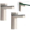 KMERCE 2 morsetti in vetro regolabili, in acciaio inox, supporto per mensole, per vetro, vetro acrilico e scaffalatura in legno, montaggio a parete (argento, M)