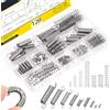 Mardatt Stainless Steel - Set di molle di prolunga in acciaio inox, 128 pezzi, 16 misure, molla di estensione con estremità del gancio, molle di compressione a molla meccaniche per riparazioni