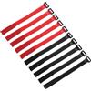 QUARKZMAN 10 Pcs Cinghie Regolabili Riutilizzabili Per Batteria 20mm x 20cm Nylon Cinghie Multiuso Per Fissaggio Batteria Con Gancio E Anello Adesivo Per FPV RC Drone Barca Auto Nero/Rosso