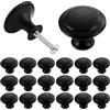 WUPENGZON 20 pomelli per cassetti, colore nero opaco, 30 mm, in acciaio inox, con viti, pomelli per porte di mobili, mobili da cucina, eleganti pomelli per cassetti per armadi, cassetti