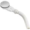 SWAWIS Piletta da Doccia Ø 90mm con PP Tubo Flessibile - Materiale ABS, Dotato di Sistema Anti-Odori e Filtro per Capelli, Coperchio Cromato, per Piatto Doccia, Portata 40 L/min