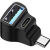 NFHK 10Gbps USB3.0 Tipo C maschio a doppio Tipo-A OTG & Tipo-C femmina adattatore divisore di alimentazione e dati angolato compatibile con Steam Deck e laptop