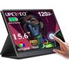 UPERFECT Monitor Portatile Touchscreen, 15,6 Pollici 120Hz Secondo Schermo con 10800mAh Batteria, 1920x1080 FHD IPS Display con Mini HDMI/USB C per Laptop XBO Switch P-S4/5