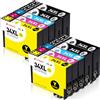 Clywenss Compatibili 34XL 34 XL Cartucce d'inchiostro Multipack per Epson WorkForce Pro WF-3720DWF WF-3725DWF WF-3720 WF-3725 WF3720 WF3725 Stampante, 10-Pezzi (4 Nero, 2 Ciano, 2 Magenta, 2 Giallo)