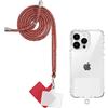 Yoedge Cordino per Cellulare Universale, Regolabile Rimovibile Laccetto Corda da Collo Nylon Catena Collana Tracolla Laccio con 2 Patch per Maggior Parte dei Telefoni e Smartphone,Arcobaleno Rosso