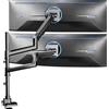 VIVO Braccio Pneumatico Doppio Supporto per Monitor Ultrawide Extra Alto per Scrivania per Schermi fino a 49 Pollici, Morsetto Robusto, Sostiene 2 Monitor Ultra Wide fino a 19,96 kg, Nero, STAND-V120K