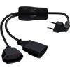 HuaLiSiJi Prolunga Europea con Interruttore 2.5A 250V Cavo Prolunga Doppio Presa Europea 2x0.75mm² Angolo 90° Cavo con Interruttore Europea per Elettrodomestici Lampada TV PC Ecc (0.5m)