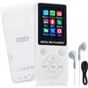 Ouitble Player MP3/MP4 Player 64GB Bluetooth 5.0 Hifi Music Player MP3, Schermo LCD da 1,8 Pollici con Altoparlante Video E-book Photo Viewphone Supporta Fino a 128 GB (Bianco)