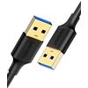 UGREEN Cavo USB 3.0 Cable Type A 5Gbps Tipo A per Hub, Box TV, HDD, Computer portatile, Disco Rigido Esterno (0.5M)