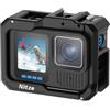 Nitze Gabbia per GoPro HERO 13/12 / 11/10 / 9, Gabbia per Videocamera con Interfaccia Magnetica, Fori Filettati da 1/4 e 2 Cold Shoe per Microfono e Luce Video a LED - T-GP02A