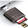 YAOMAISI Lettore di schede USB 3.0 per scheda NM Card/SD Card, adatto per tutti i modelli di telefoni cellulari e laptop (nota: nessuna scheda NM/SD) Nero
