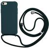 2ndSpring Cover con collana compatibile con iPhone 7/8/iPhone SE 2020/iPhone SE 3 2022, cordino in corda con ciondolo, in silicone morbido, verde scuro