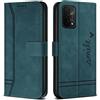 Bravoday Cover per Oppo A54 5G / Oppo A74 5G / Oppo A93 5G, Flip Custodia in Pelle PU Portafoglio Custodia per Oppo A54 5G / Oppo A74 5G / Oppo A93 5G, con Slot per Schede, Verde