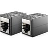 deleyCON Prolunga Cavo LAN RJ45, 10 Gbit/s, Connettore per Cat8/Cat7/Cat6/Cat5, Cavo Ethernet, Adattatore di Rete 10 Gigabit PoE - 2 Unità - Nero