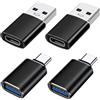 Mepsies Adattatore USB a USB C 4 Pezzi, Adattatore USB Tipo C a USB3.0, Compatibile con MacBook, iPhone 17/16/15, iPad, Samsung Galaxy S25 S24 S23 A56 A16 A36, Telefoni di Tipo C, Tablet, PC e Altro Ancora