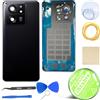 iStable Vetro Posteriore Scocca Compatibile con Xiaomi 13T / 13T Pro Back Cover Copri Imposta Nero