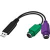 YINGAYOU PS2 to USB Adapter Keyboard Adattatore PS2 USB Tastiera e Mouse con Chip Integrato Non Richiede Driver Plug and Play 18cm (Cavo)