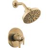 Delta Faucet Saylor 17 Series Gold Shower Valve Trim Kit con soffione doccia H2Okinetic, sistema doccia Delta, set rubinetto doccia, soffione doccia e maniglia, bronzo champagne T17235-CZ (valvola non