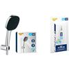 GROHE Vitalio Comfort 110 & QuickGlue S - Set doccia (doccia quadrata da 11 cm, 3 getti, flessibile doccia da 1,75 m, supporto a parete, risparmio idrico, extra facile da montare), cromo, 26176001