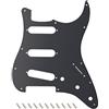 Banworks 1-Ply Electric Guitar Pickguard 11-Hole American ST SSS Pickguard | Guitar Scratch Plate per Fender Modern Style Standard Stratocaster Strat ST JT/HB-01 Matt Black USA/Messico