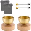 BAIFULAI 2 campane tibetane piccole: mini set di campane tibetane in ottone di alta qualità, 40 × 34 mm, campana tibetana per yoga, meditazione e relax, attenzione, antistress