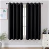 CUCRAF Tende oscuranti da 114,3 cm di lunghezza, isolanti termicamente per camera da letto, tende oscuranti per cucina, soggiorno, set di 2 pannelli, 132 x 114 cm, nero