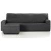 Martina Home Indiana - Fodera per chaise longue, composizione del tessuto: 50% poliestere, 45% cotone, 5% elastan, qualità: Jacquard, antracite, braccio sinistro corto (vista frontale).